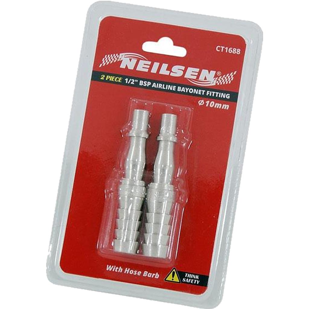 Neilsen 2pc Air Line Bayonet Fittings Hose Compressor Connector 1/2" BSP