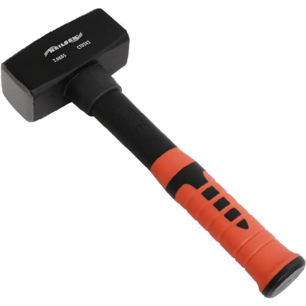 Neilsen 4lb Club Lump Stoning Hammer Hardened Steel Head Fibreglass Grip 2.0Kg