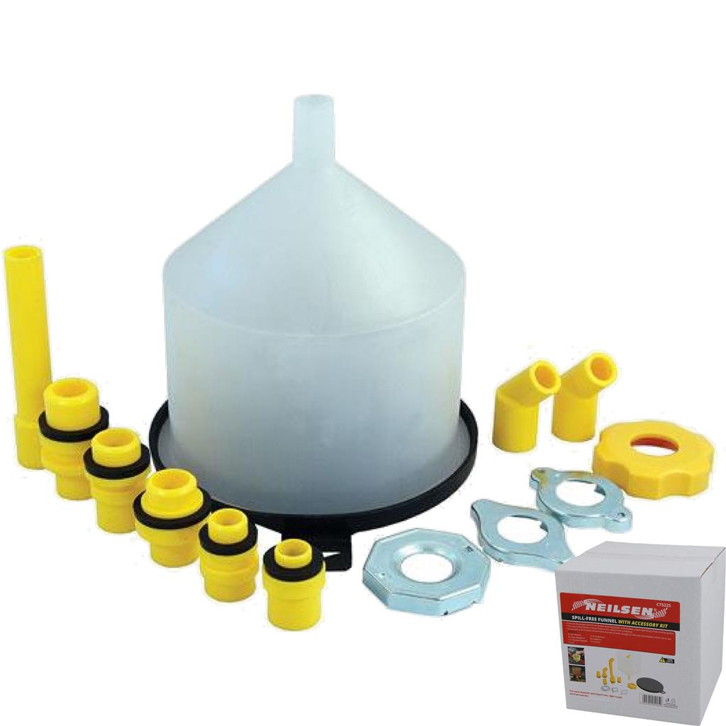 Neilsen Spill Free Car Funnel Petrol Diesel Wash Oil Fuel Portable Accessory Set