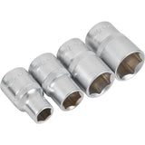 BlueSpot 4pc 1/2" Drive Metric Shallow Hex Sockets Socket Set 10mm - 19mm