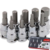 Neilsen 9pc Spline Hex Bit Socket Set 3/8" Drive Sockets 3mm - 14mm