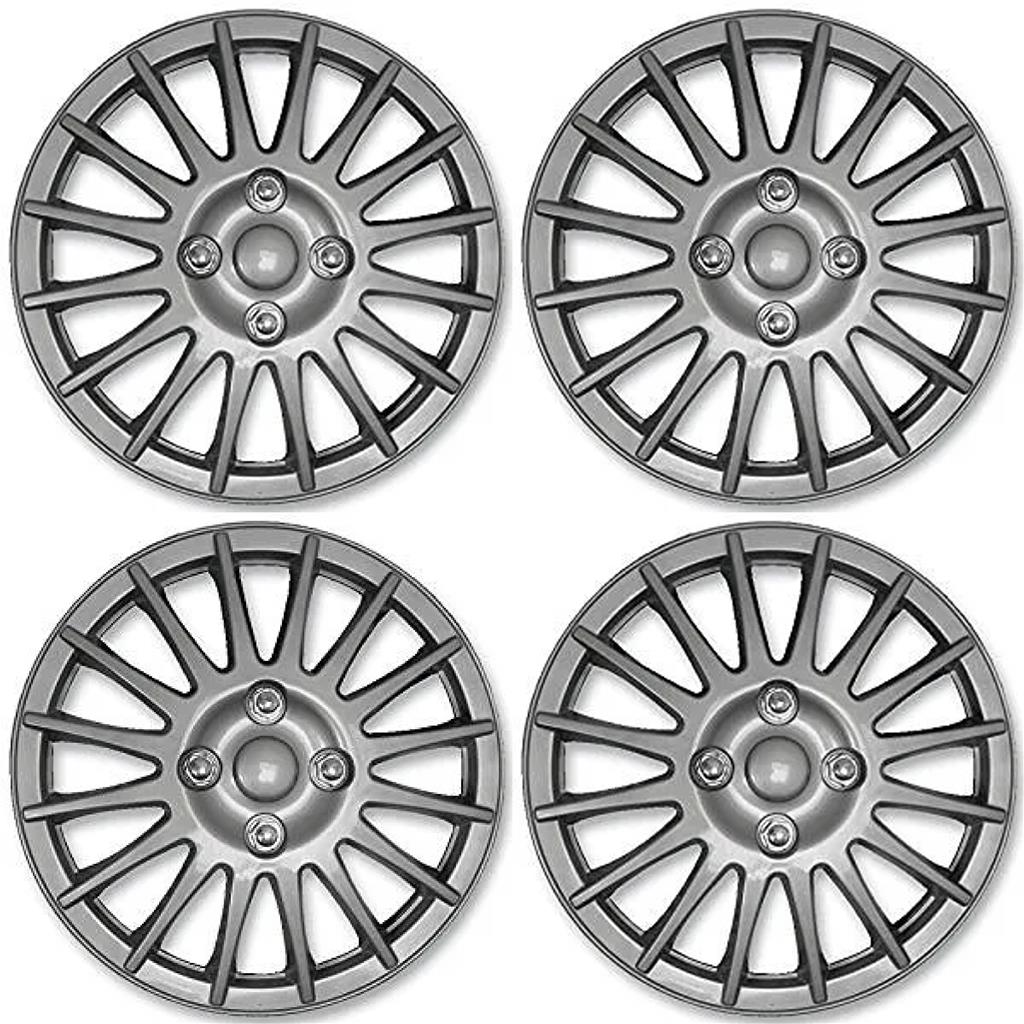 Streetwize Lightning Car Wheel Trim Set 14" Silver Set Of 4 Hub Caps Covers