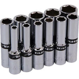 Neilsen 11pc SAE Deep Sockets 5/32" - 1/2" Socket Set 1/4" Drive 6pt With Rail