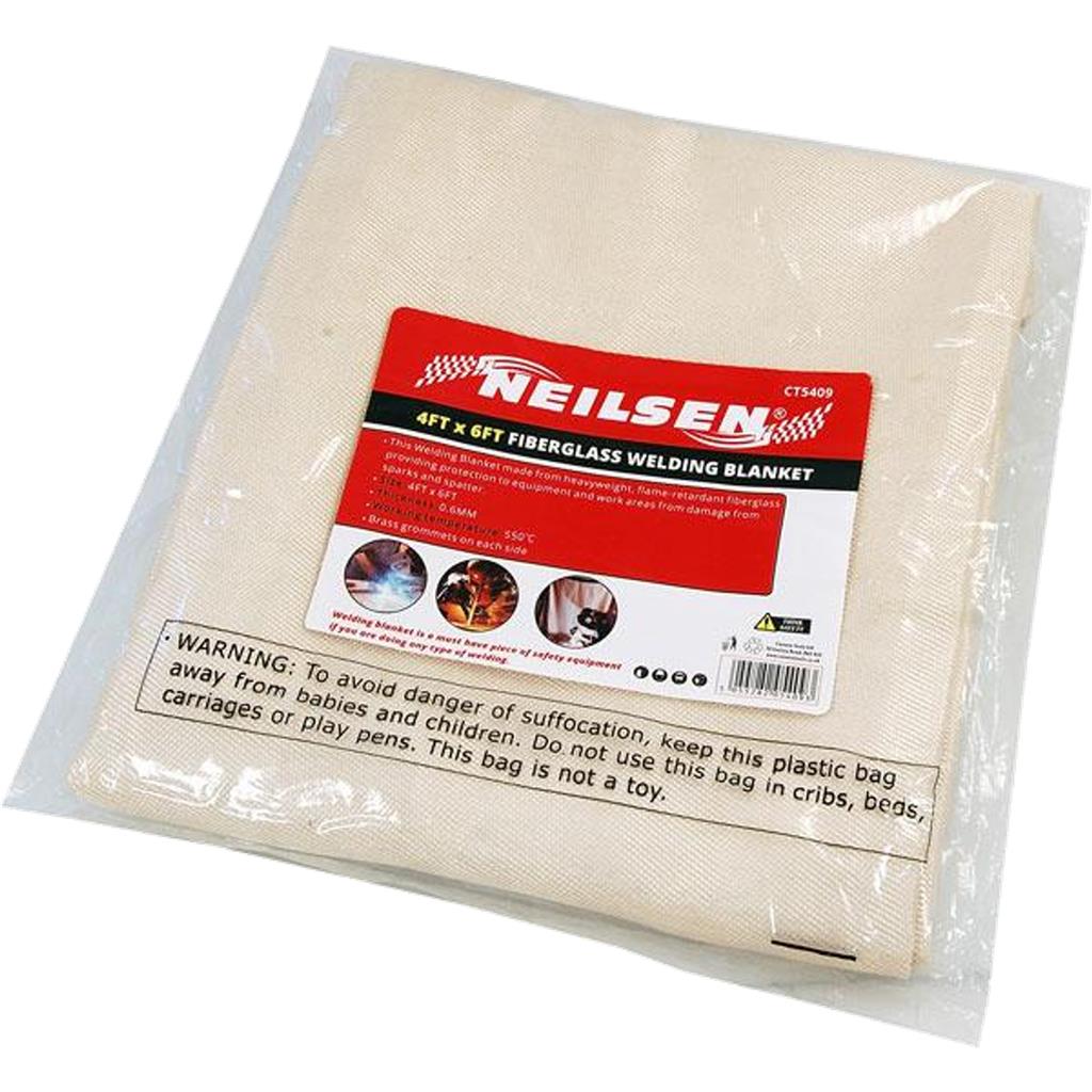 Neilsen 4ftx6ft Fiberglass Welding Blanket Protective Cover Heat Fire Resistant