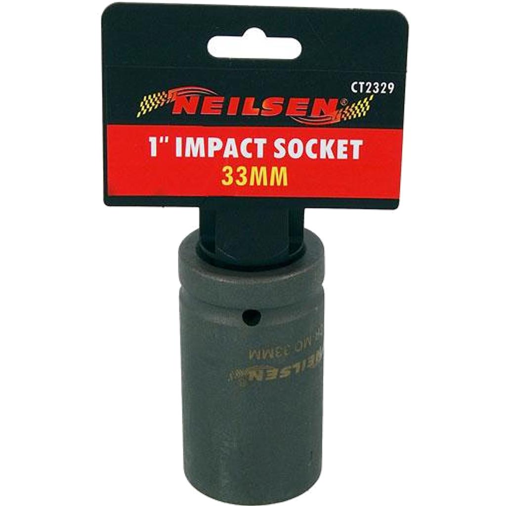 Neilsen 1" Drive Standard Deep Square Metric Single Impact Socket 32mm