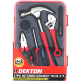 Dekton 17pc Kitchen Hammer Wrench Pliers Bit Holder Screwdriver Drawer Tool Kit