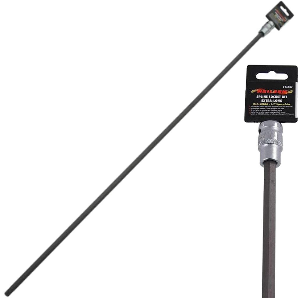 Neilsen Extra Long Spline Socket Bit M10 X 800mm 1/2" Drive Socket Tool