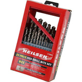 Neilsen 25pc HSS Metal Metric Drill Set 1mm - 13mm High Speed Steel Wood Plastic