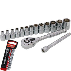 Neilsen 15pc Metric Socket 1/4" Drive Ratchet Extention Bar Set 4mm to 14mm