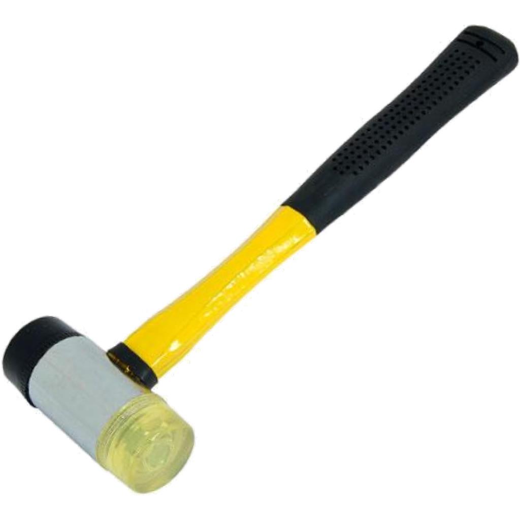 Neilsen Double Face Rubber Hammer Mallet Fibreglass Shaft Grip Handle DIY 45mm