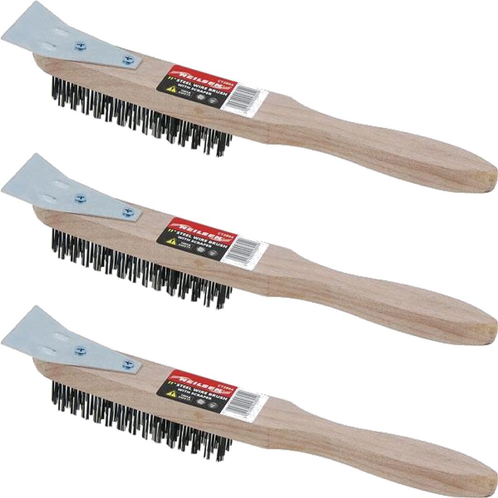 Neilsen 11" Wire Hand Brush With Scraper Ideal for Rust Dirt Removal 1pc 2pc 3pc