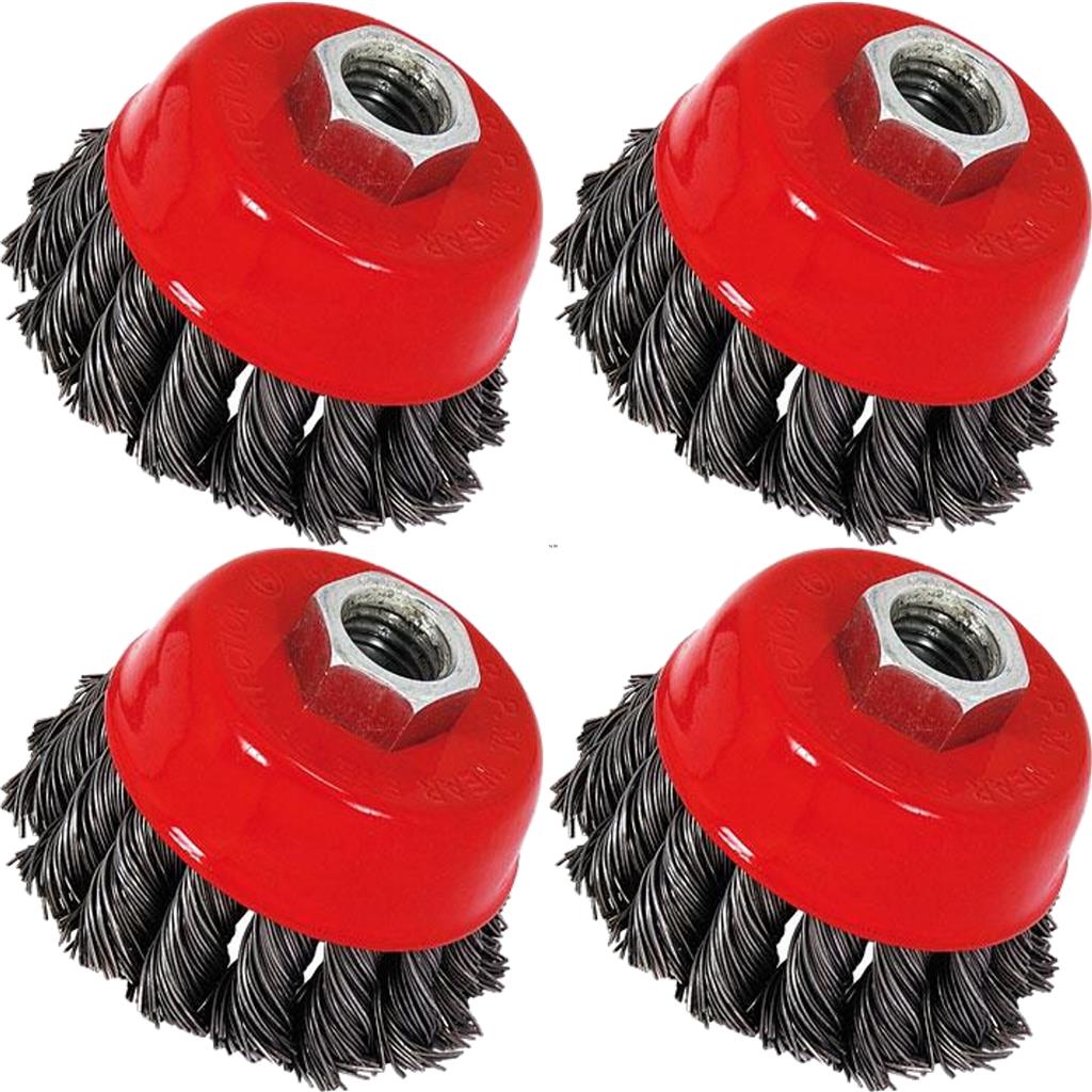 Neilsen Twist Knot Wire Cup Brush Rust Paint Removal M14 65mm Angle Grinder