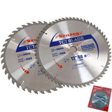 Neilsen 2pc Tct Circular Mitre Saw Blade Blades 30mm Set For Wood