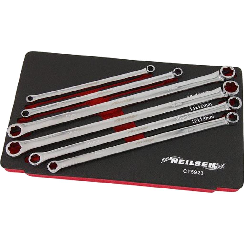 Neilsen 6pc Extra Long Metric Aviation Spanner Wrench Set 8mm - 19mm