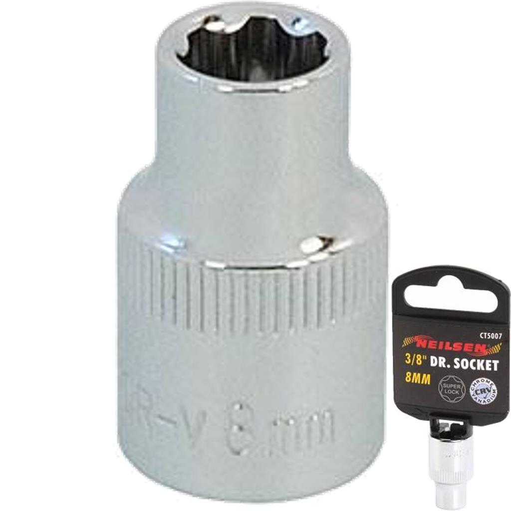 Neilsen 3/8" Drive Standard Shallow Square Metric Single Socket 8mm