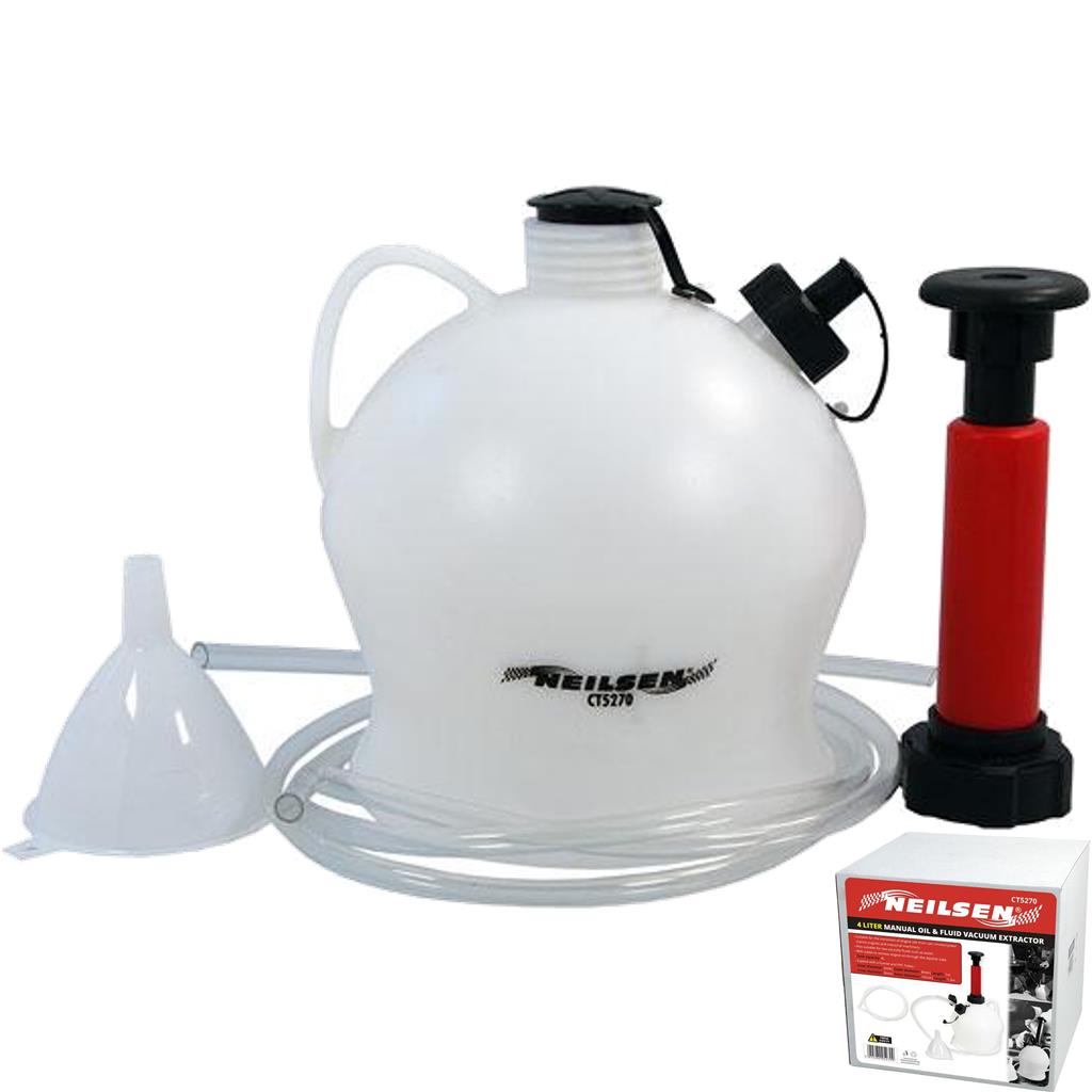 Neilsen Vacuum Oil & Brake Fluid Extractor Manual Pump Transfer Suction 4l