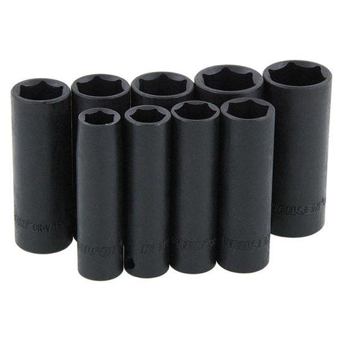 Neilsen 9pc 3/8" Metric Long Reach Deep Impact Sockets 10mm - 19mm Set With Rail