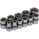 Neilsen 11pc SAE Sockets 5/16" - 7/8" Socket Set 3/8" Drive 6pt With Rail