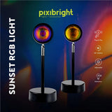 Pixibright  RGB Sunset Projector Projection USB Atmosphere LED Desk Lamp Light