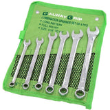 Galway Grip 6pc Long Fully Polished Imperial Combination Spanner Wrench Set
