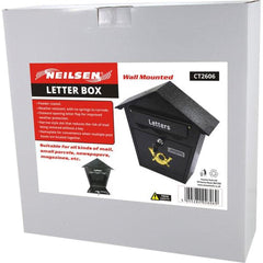 Neilsen Wall Mounted Mail Letter Box Lockable Black Steel Post Mailbox Postbox