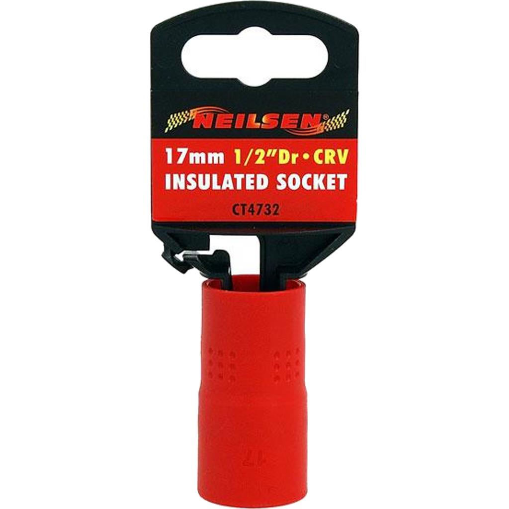 Neilsen 17mm Single Injection Insulated VDE Metric Standard 1/2" Drive Socket