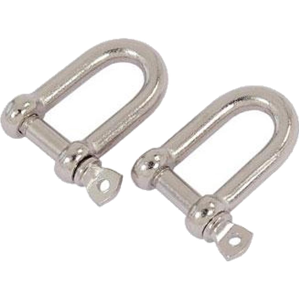 Neilsen 2pc Galvanised Steel Lifting Towing Bow Dee D Link Shackles 6mm