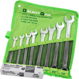 Galway Grip 8pc Long Fully Polished Imperial Combination Spanner Wrench Set